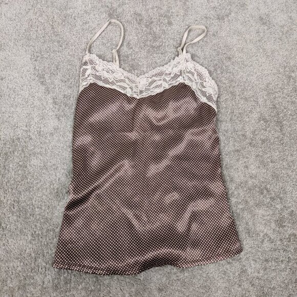 Urban Behaviour Collection Women's Satin Tank Top Polka Dot Multimedia Y2K - Picture 1 of 6